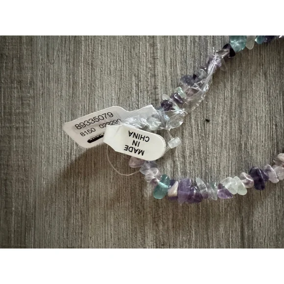 Free People Single strand Beaded Necklace NWT Purple - Picture 5 of 5